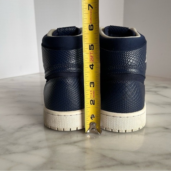 Nike Air Jordan 1 High Nouveau Navy Snakeskin 819176-407 2016 Shoes Size 11.5 - Picture 3 of 13